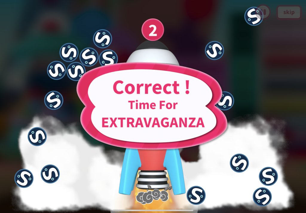 LuvBug Learning features fun games like this rocket with extravaganza mode