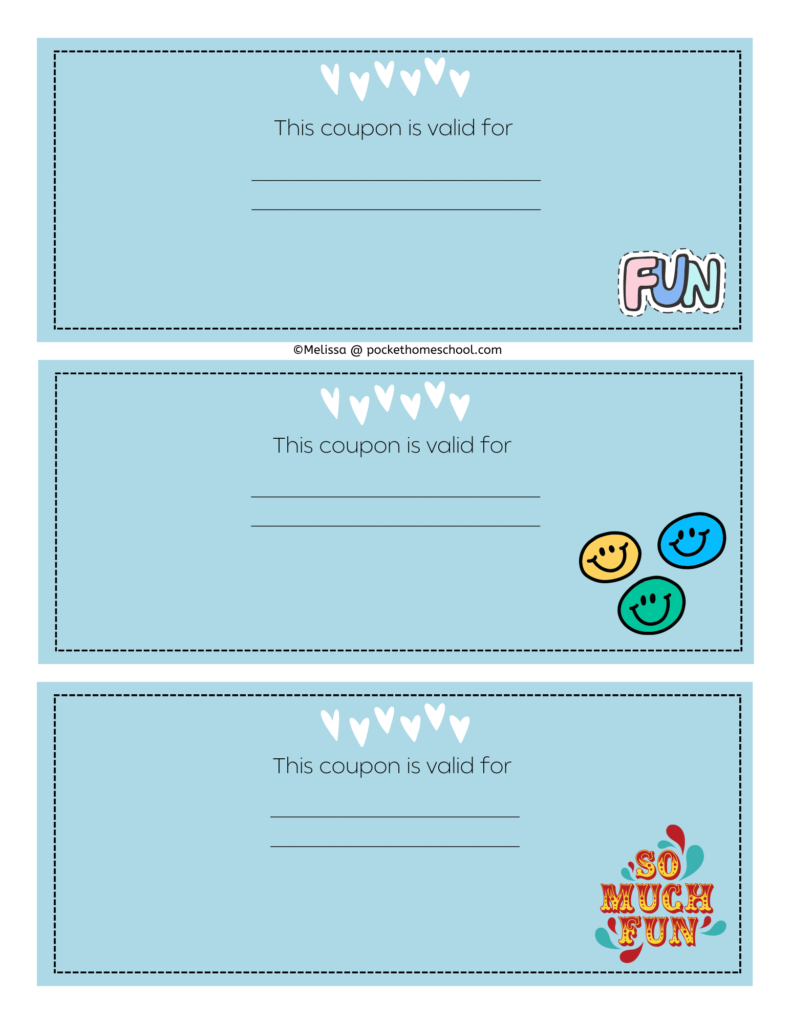 Kid Coupons - Pocket Homeschool